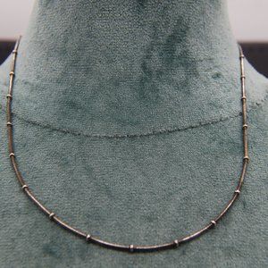 Made in Korea Silver Metal Necklace with Silver Beads, Lobster Closure